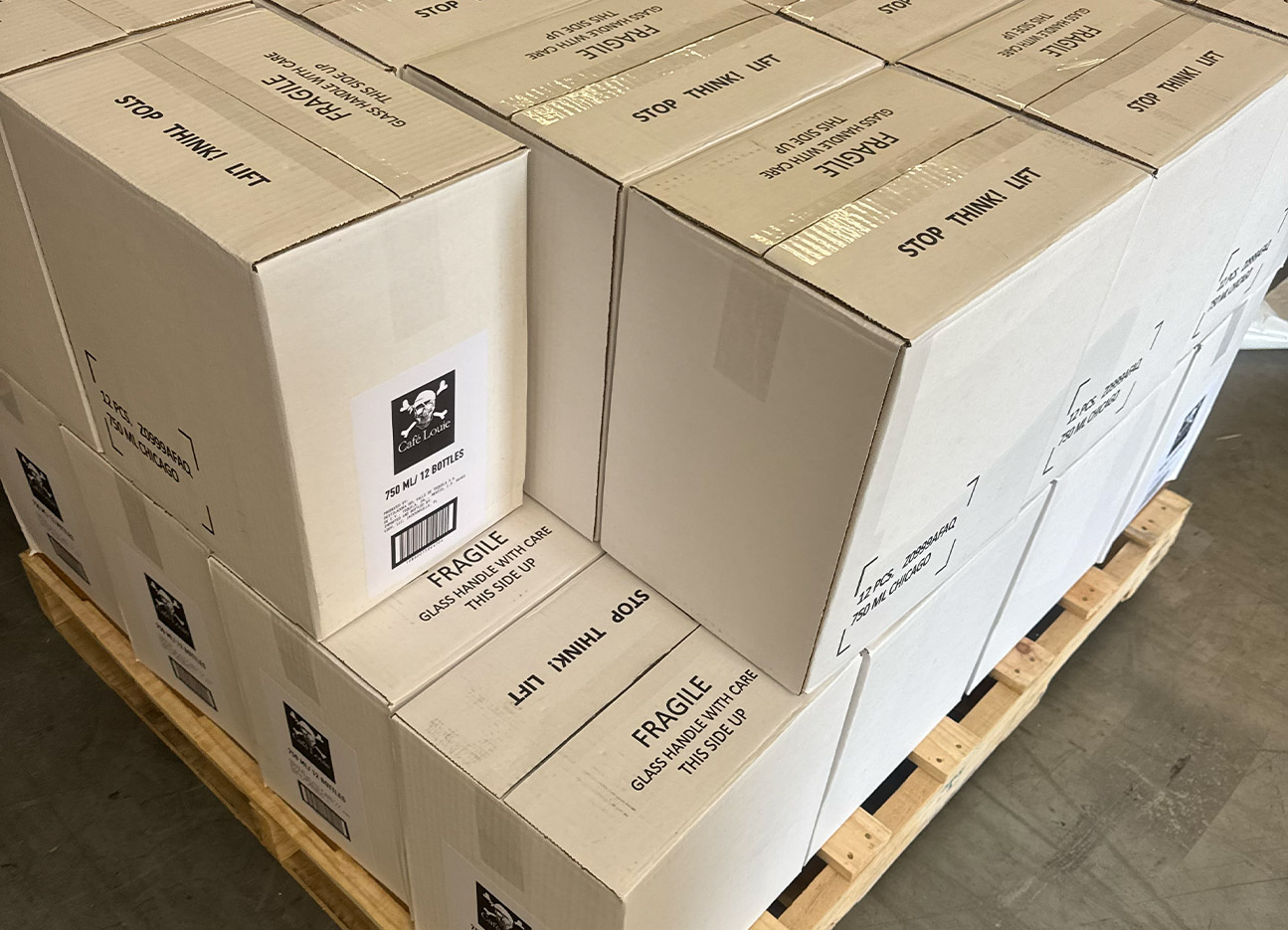 Café Louie pickup-ready pallet